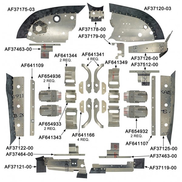 Piper PA-34-200T (79-81) Complete Engine Baffle Set